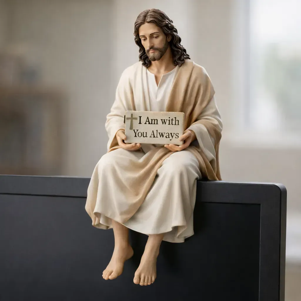 Handcrafted Jesus Figurine - Serene Desk Companion representing peace and comfort in home decor